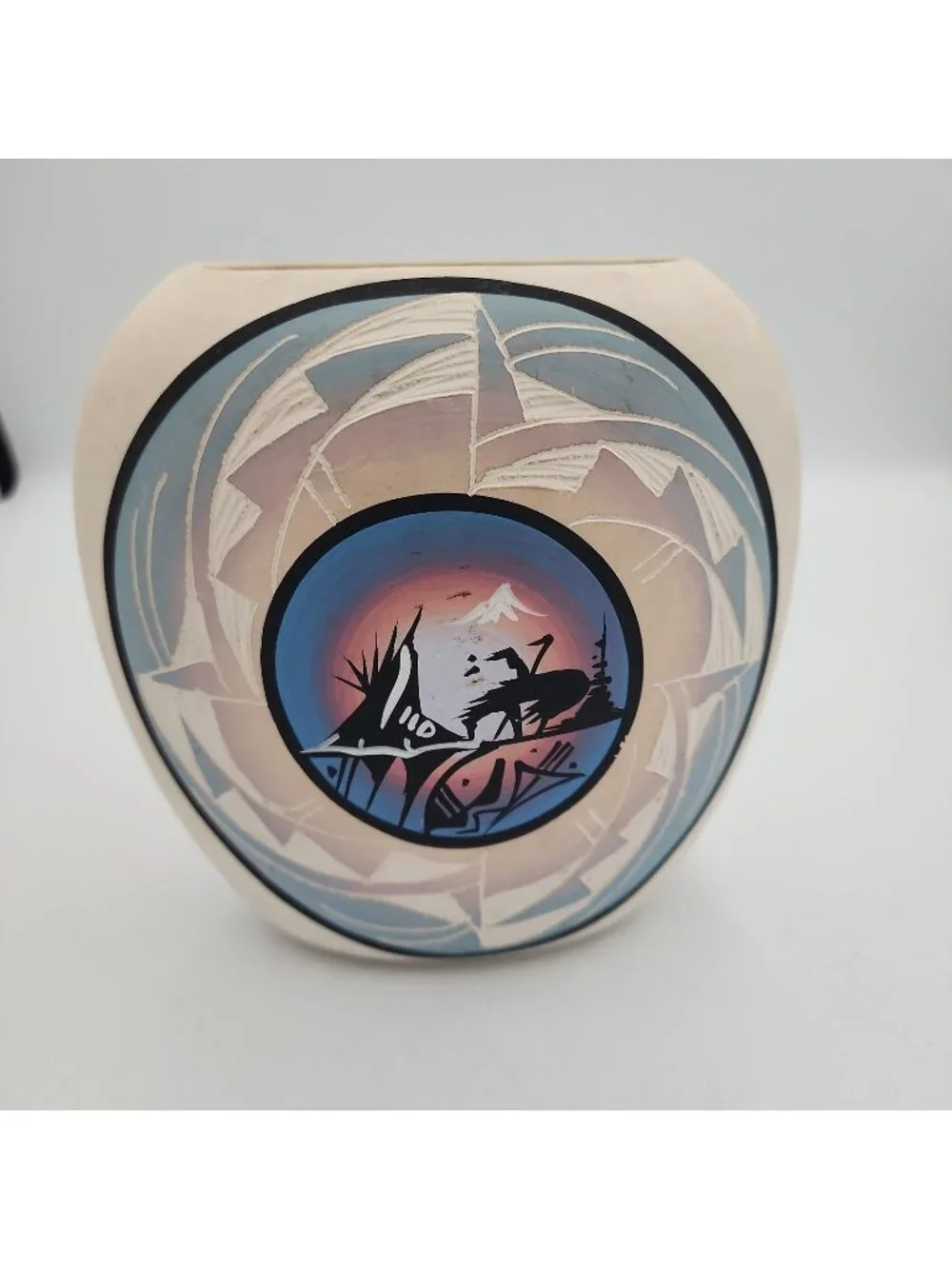 Vintage Native American Art Vase Pottery Sally Dineh Southwest 6